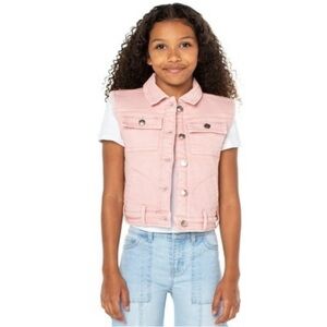 Kids Pink Denim Vest